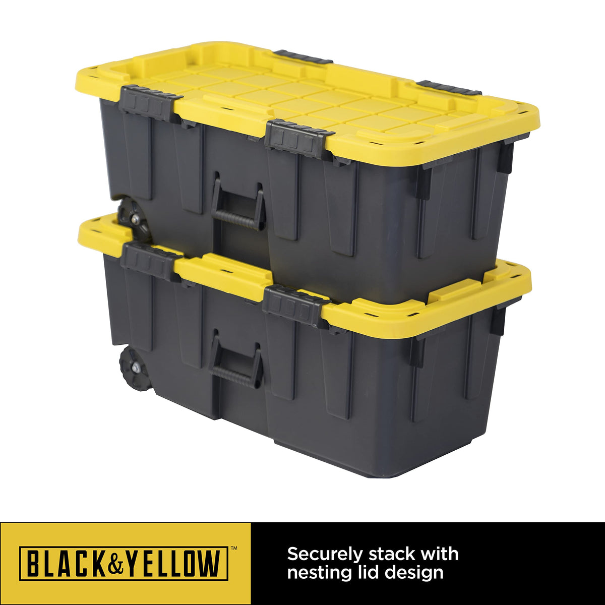 20-Gallon Heavy Duty Stackable Lidded Storage Bins with Wheels, 4 Pack Q841400