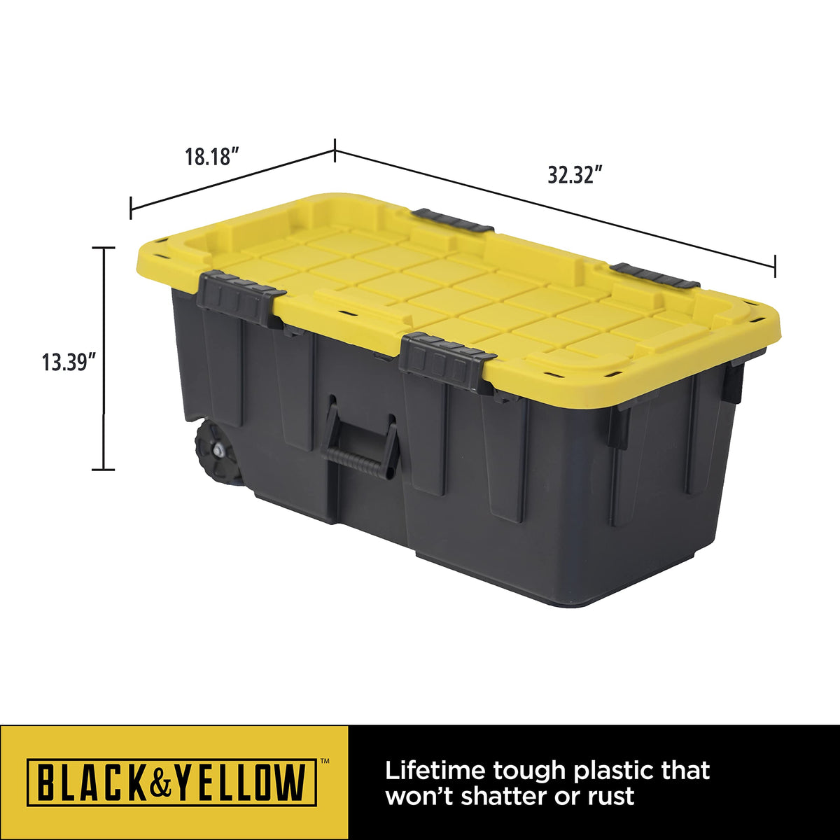 20-Gallon Heavy Duty Stackable Lidded Storage Bins with Wheels, 4 Pack Q841400