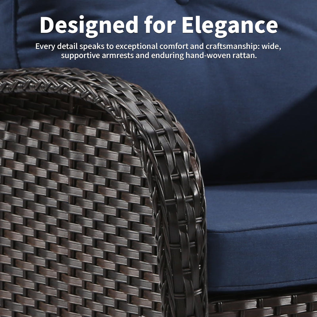 72" Wicker 3-seat Sofa with Cushions, PE Rattan & Steel Frame R460800