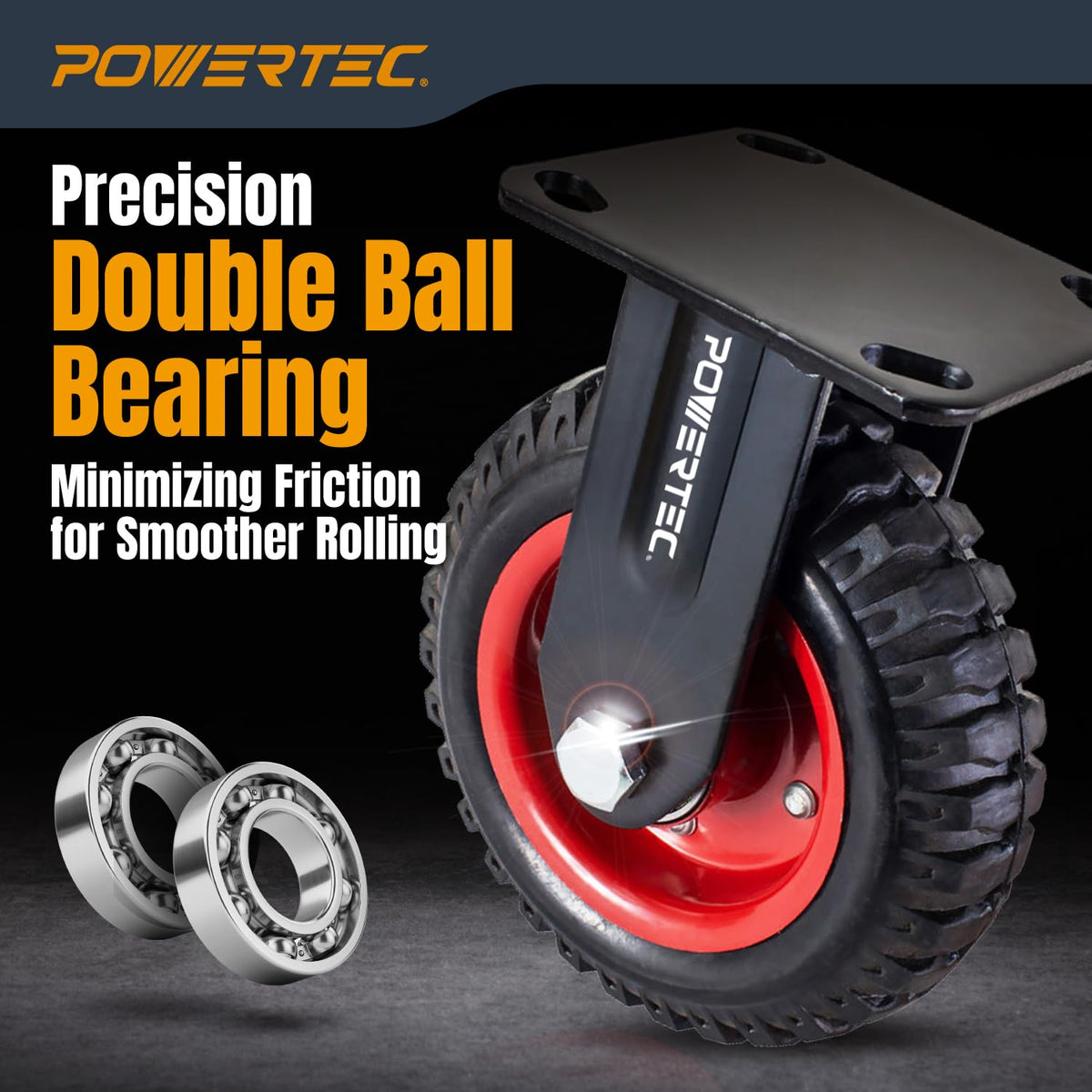 6 Inch Caster Wheels Set of 4 Heavy Duty Rubber A906