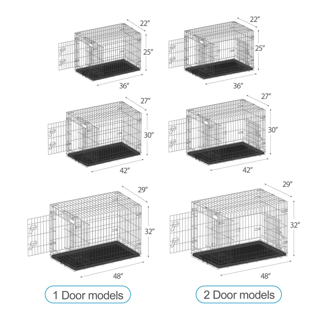 36” Large Heavy-Duty Foldable Dog Crate with Divider Panel N3536