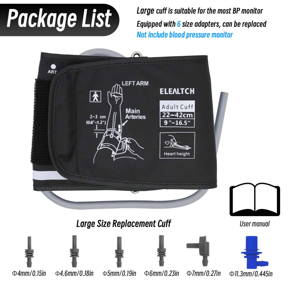 Large Blood Pressure Cuff 9"-16.5" Y4355