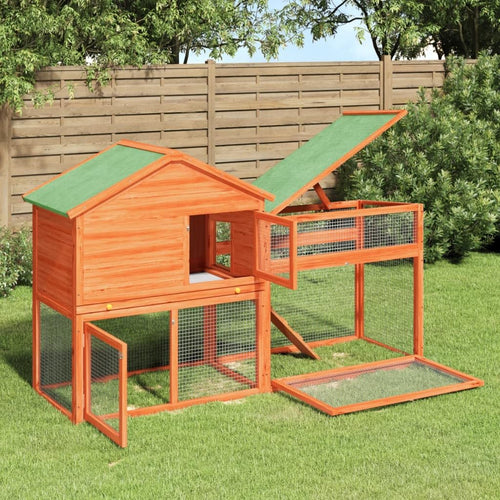 2-Tier Wooden Rabbit Hutch T72009