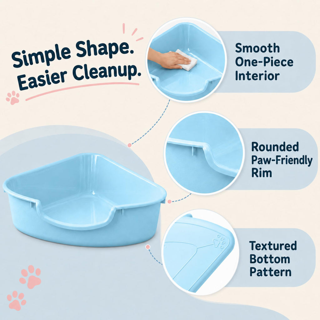 Corner Litter Box, Low Entry Kitten Litter Box J890514