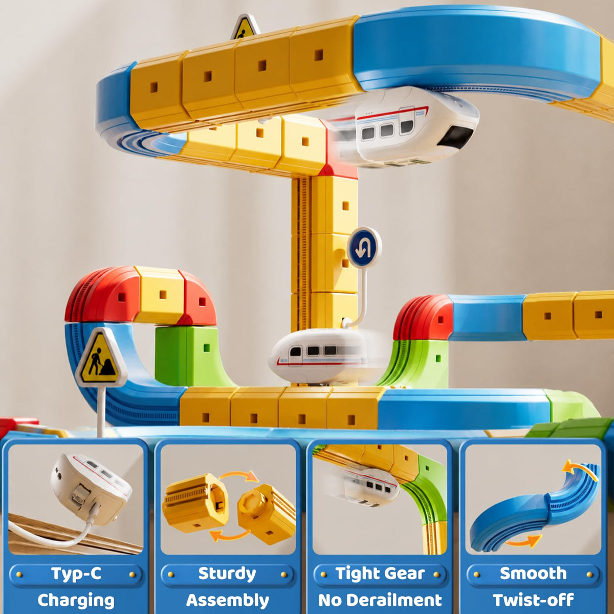 52PCS Electric Train Set 3D Flexible Race Track Toy B1893