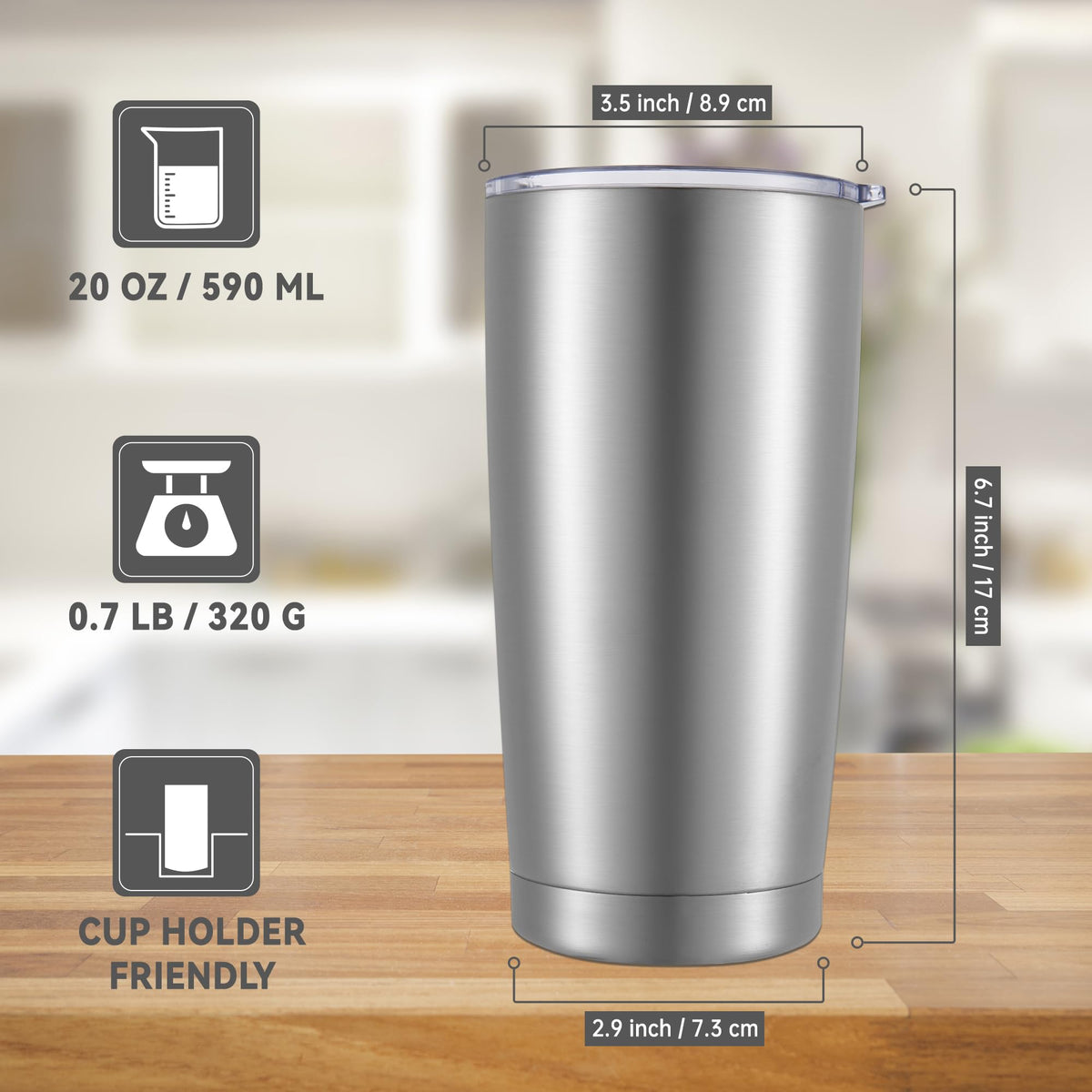 20 oz Stainless Steel Insulated Tumbler with Lid W299579