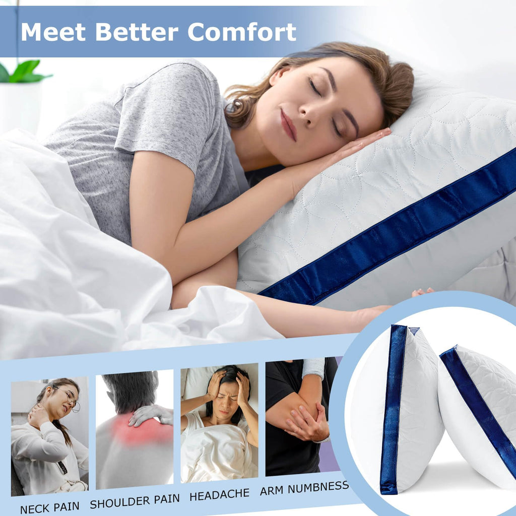King Size Set of 2 Cooling Breathable Down Alternative Pillows W650
