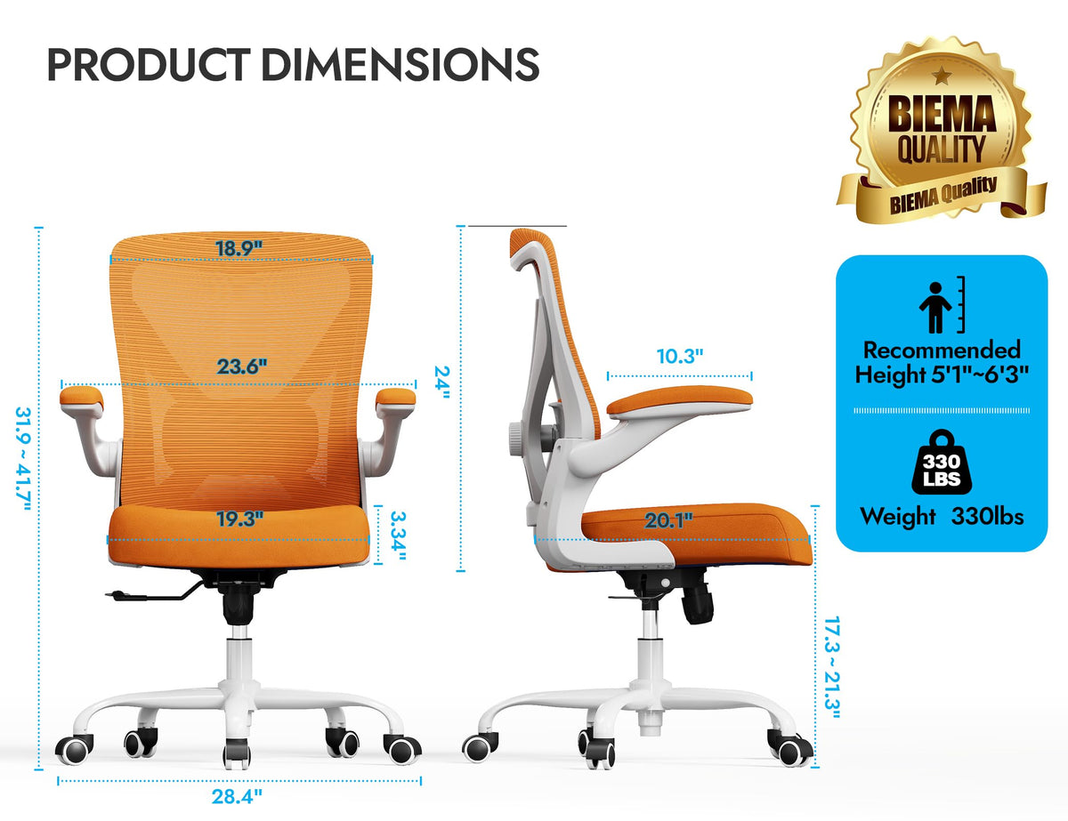 Mesh Ergonomic Office Chair with Lumbar U94202