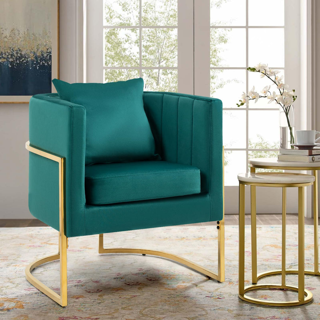 Velvet Accent Chairs Set of 2 Green V312