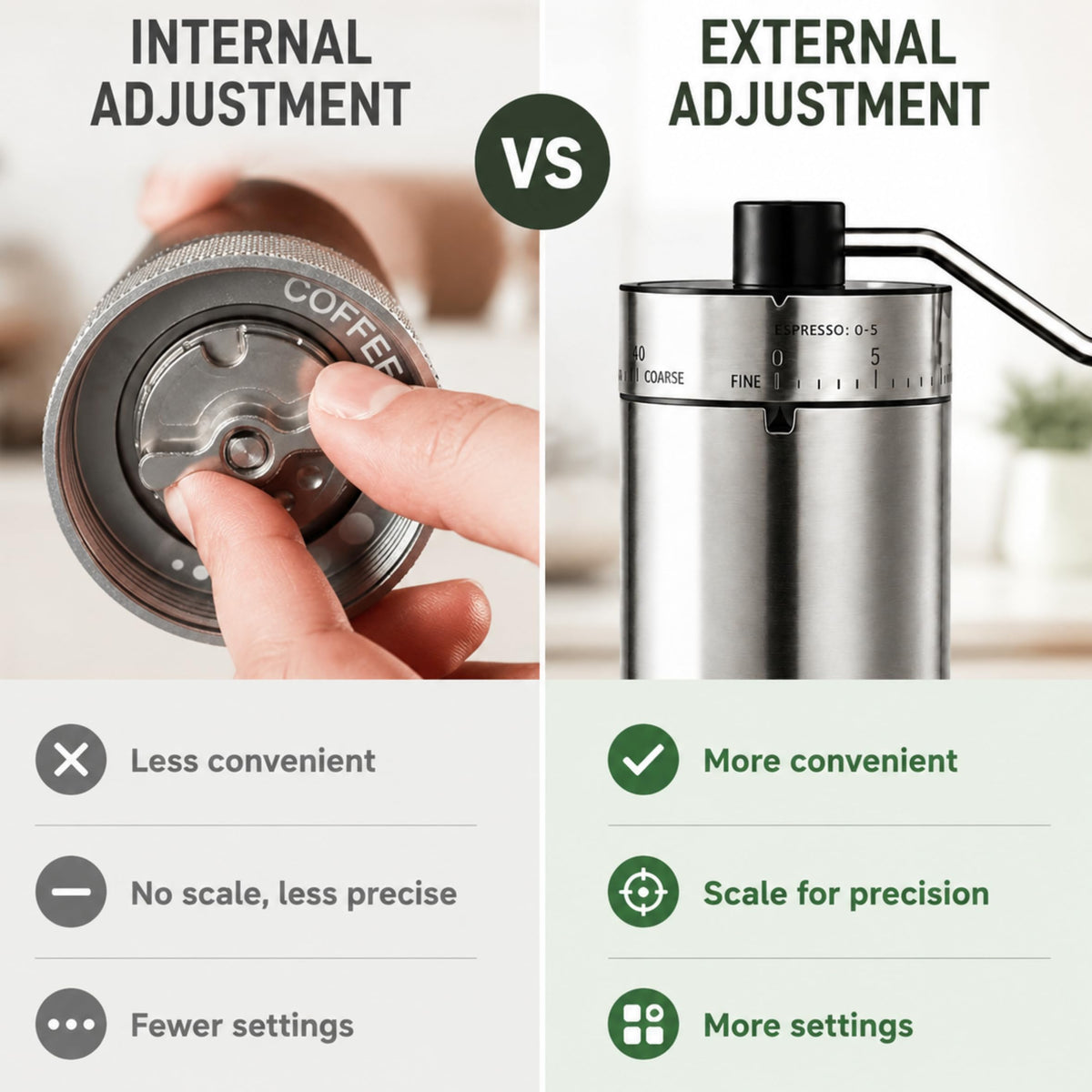 Manual Coffee Grinder with Adjustable Settings Y64349