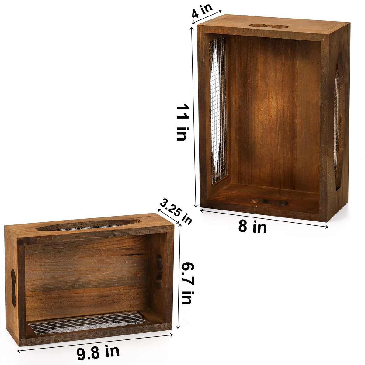 Set of 2 Wooden Nesting Countertop Baskets X69315