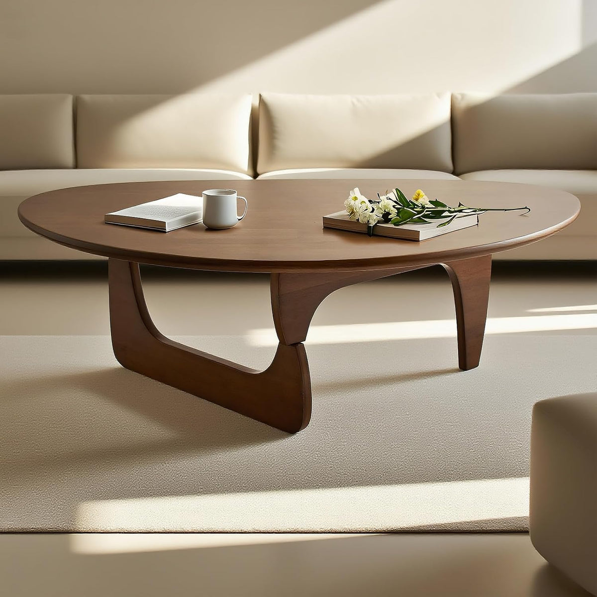Solid Wood Oval Coffee Table 35"Lx24"Wx16"H K950569