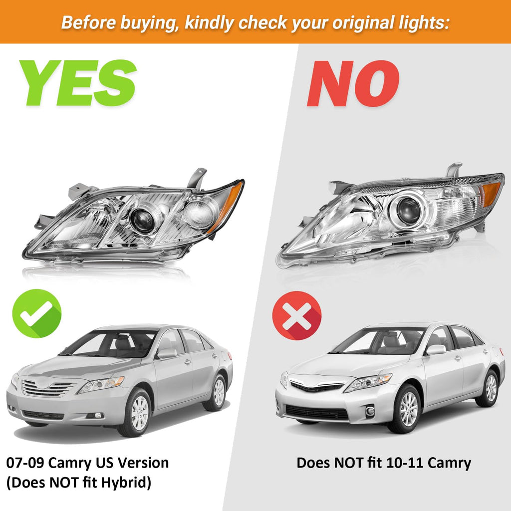 Anti-Fogging Headlights Assembly with H11 HB3 Bulbs P5201