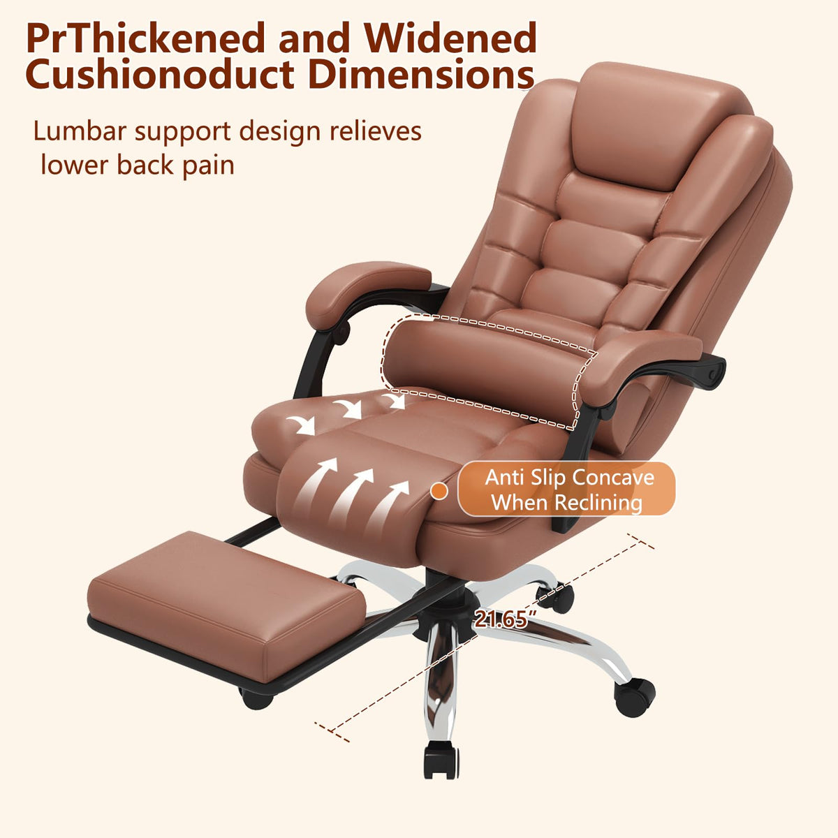 Ergonomic High Back Office Chair with Lumbar Support and Footrest E936929