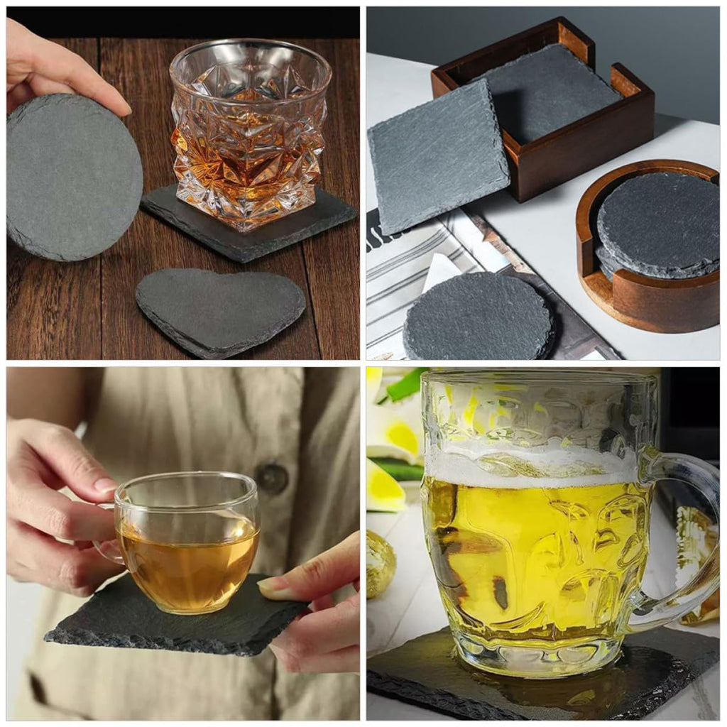 12pcs Natural Stone Drink Coasters Set Y251