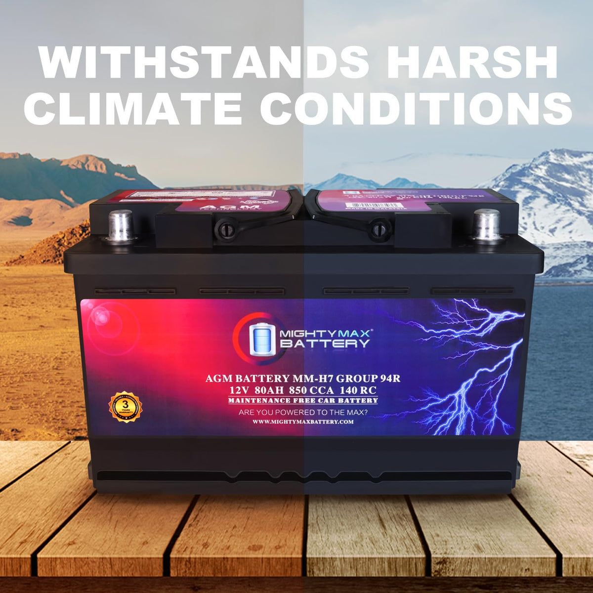12V 80AH 850 CCA Replacement Battery S6634