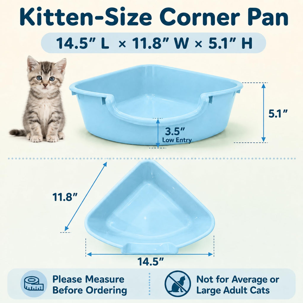 Corner Litter Box, Low Entry Kitten Litter Box J890514