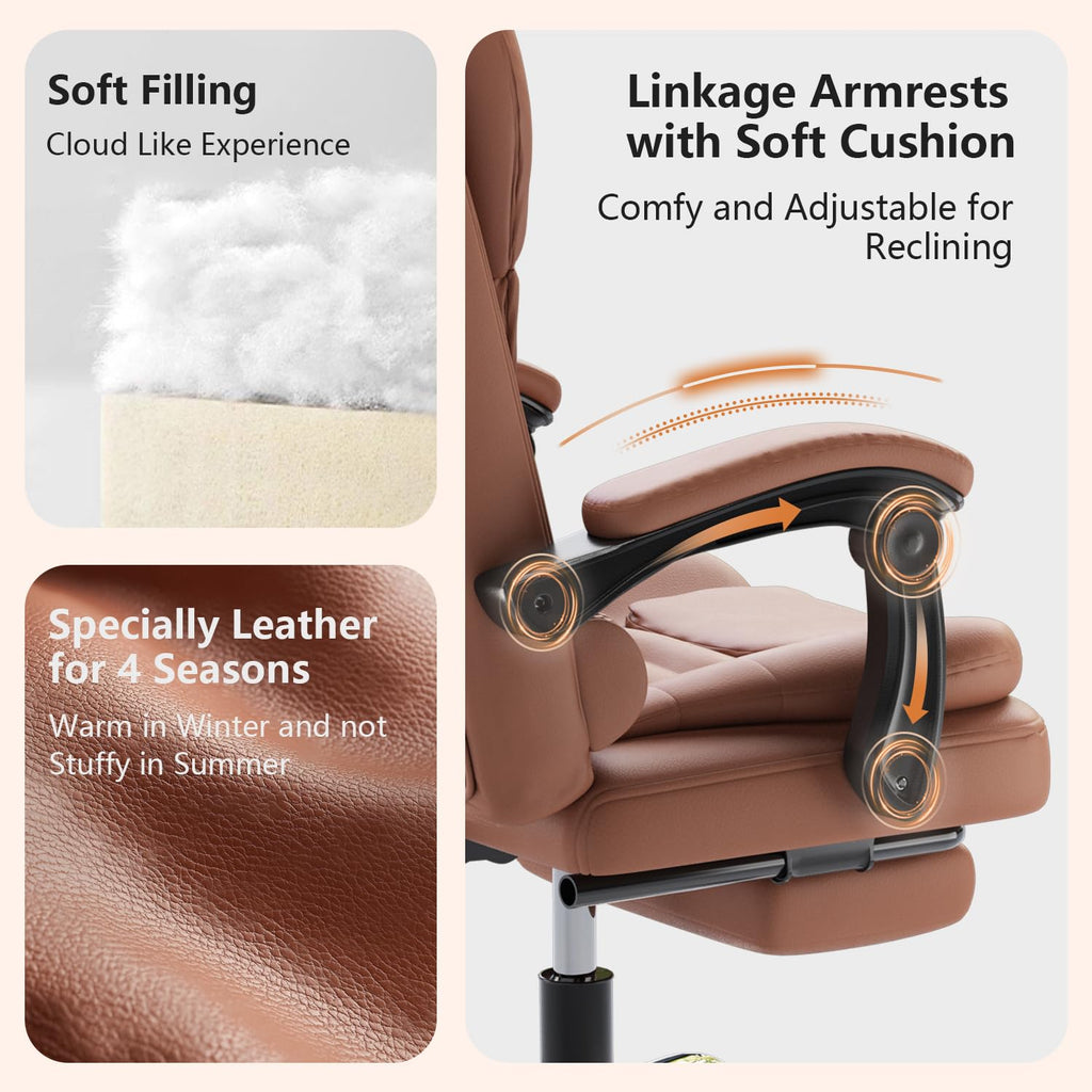 Ergonomic High Back Office Chair with Lumbar Support and Footrest E936929