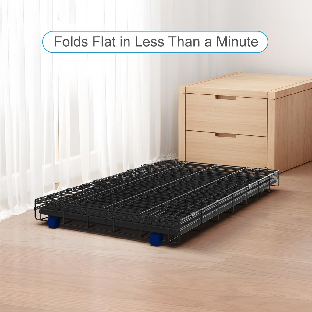 36” Large Heavy-Duty Foldable Dog Crate with Divider Panel N3536