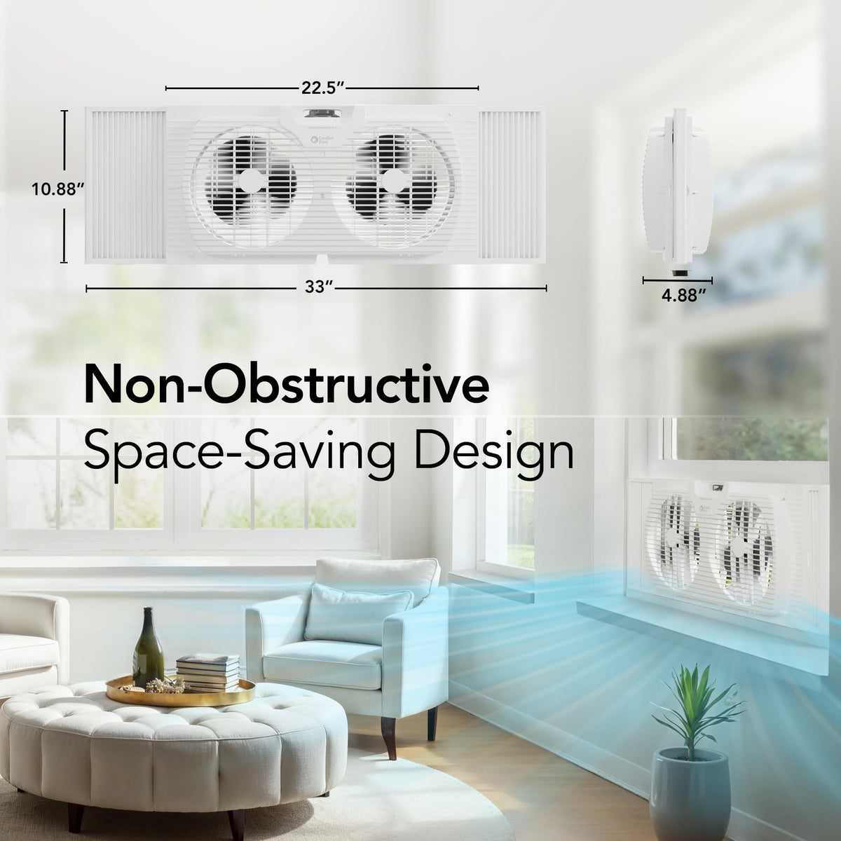 Reversible Twin Window Fan with 3-Speeds P6525