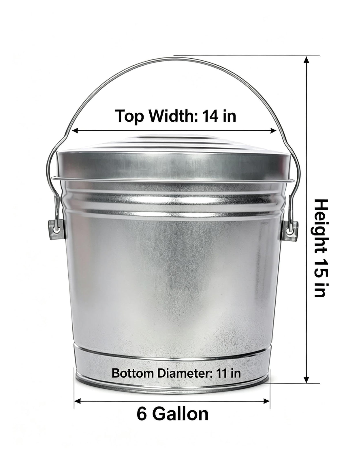 6-Gallon Galvanized Steel Storage Can M894597