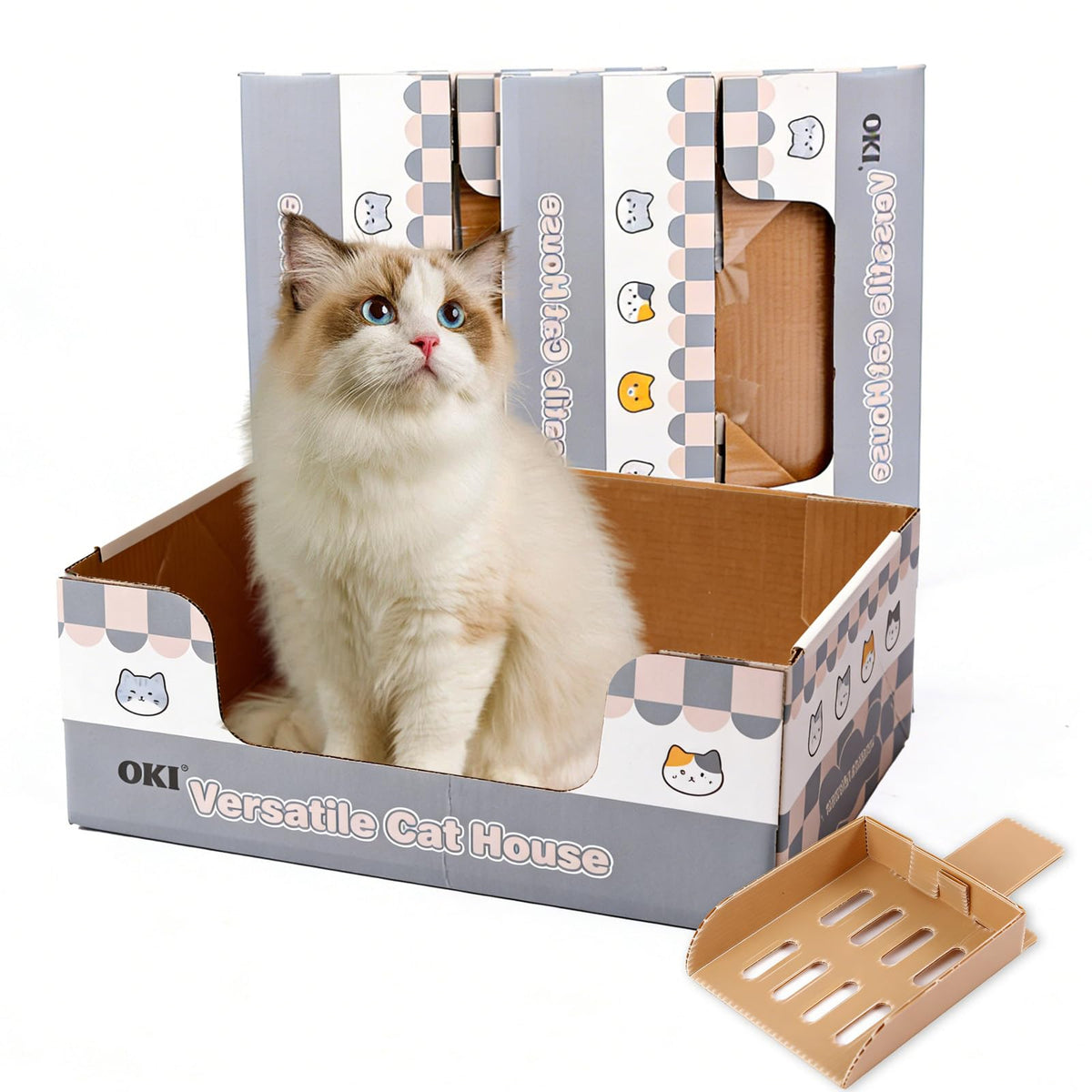 3-Pack Disposable Cat Litter Box with Scoop S6544