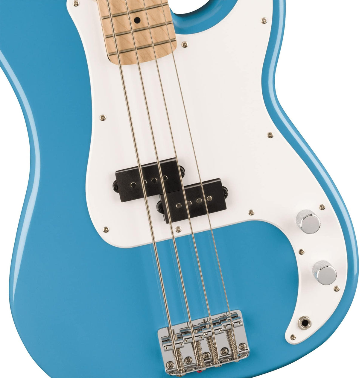 California Blue Precision Bass Guitar Bundle with Headphone Amp, Cable, Tuner, Strap O673