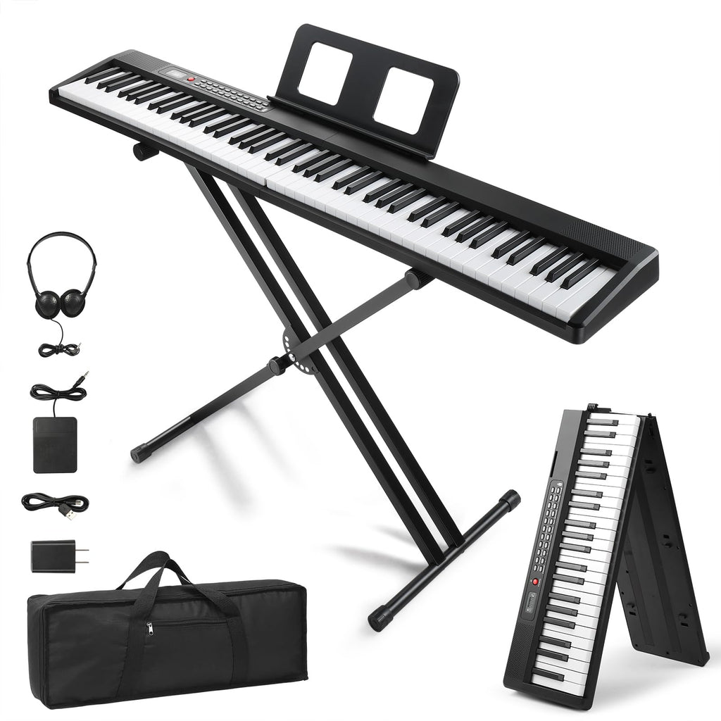 88 Key Foldable Electronic Keyboard Piano with Stand E74523