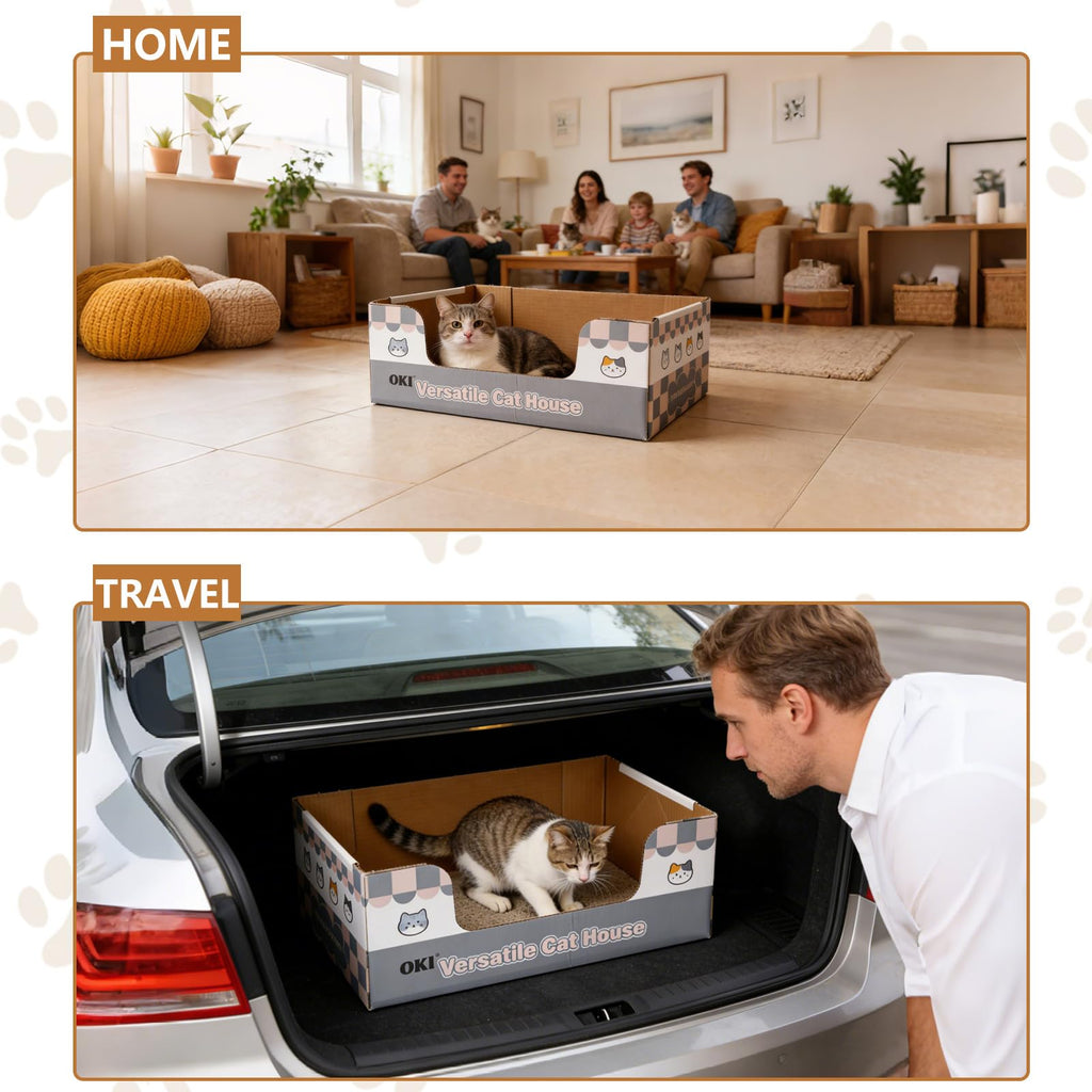 3-Pack Disposable Cat Litter Box with Scoop S6544