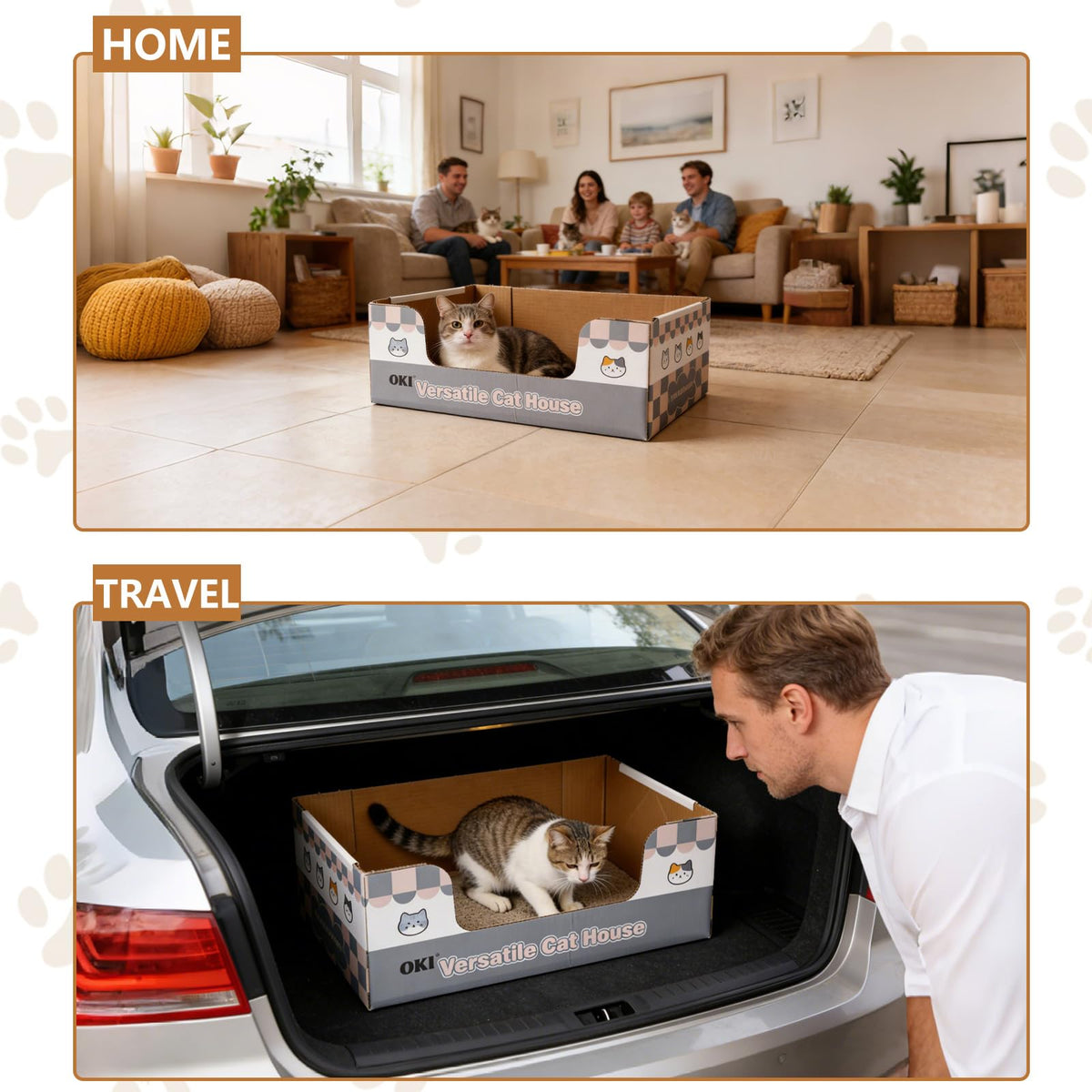 3-Pack Disposable Cat Litter Box with Scoop S6544