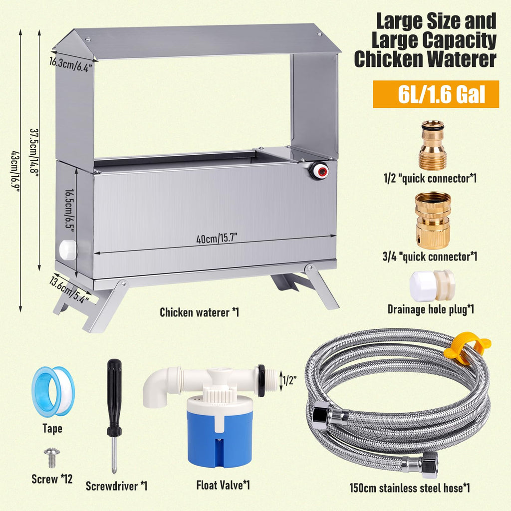 Stainless Steel Automatic Chicken Waterer K6149