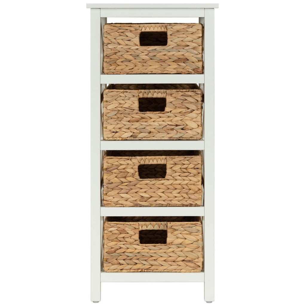 4 Tier X-Side Storage Cabinet White E8714