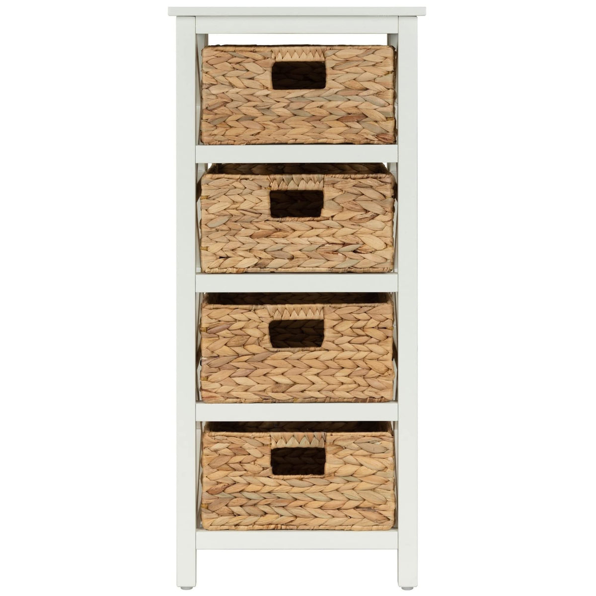 4 Tier X-Side Storage Cabinet White E8714
