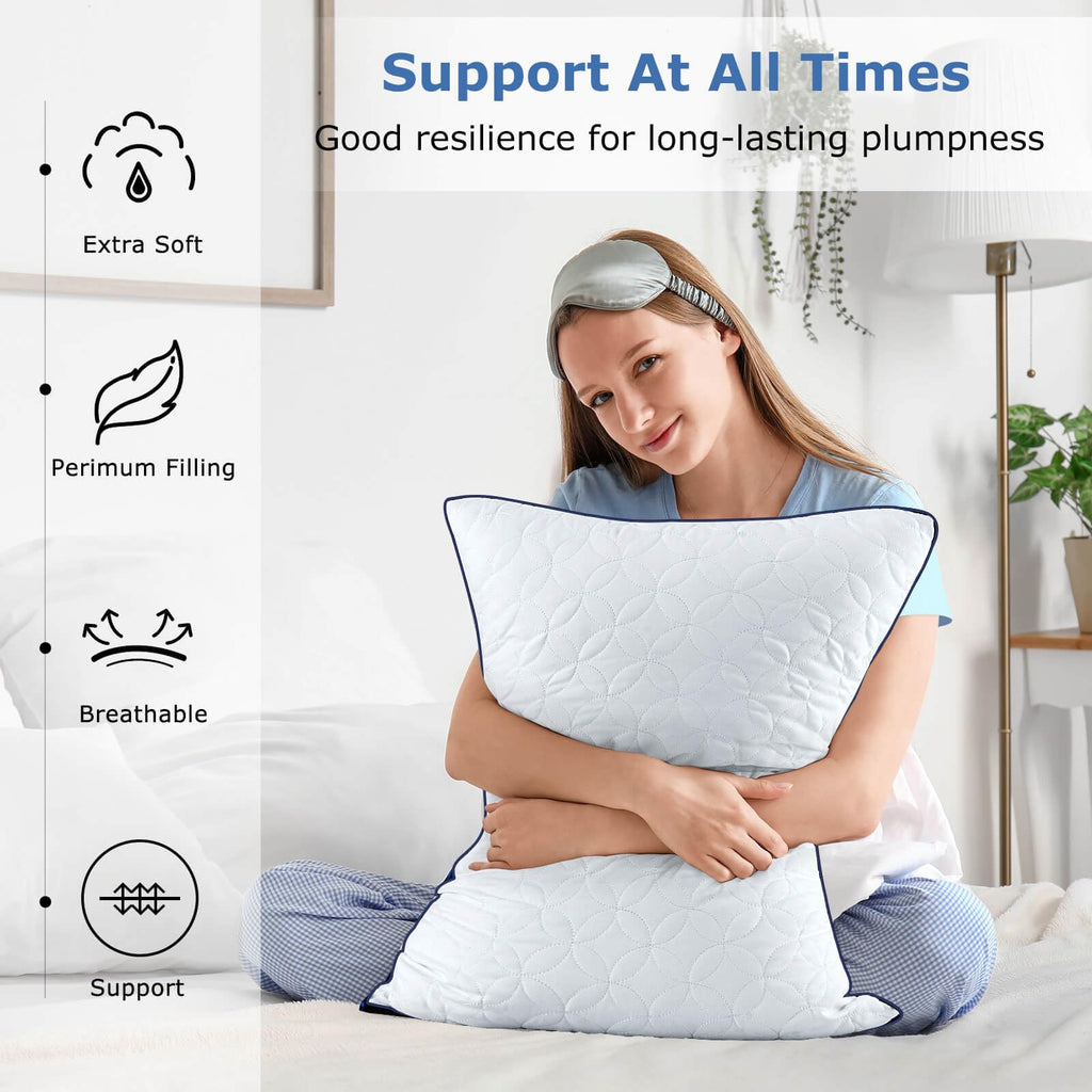 King Size Set of 2 Cooling Breathable Down Alternative Pillows W650