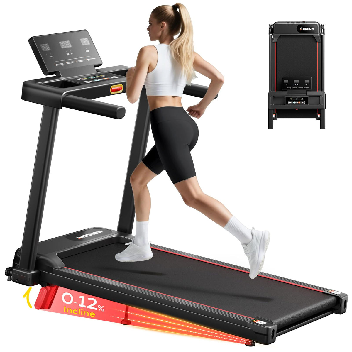 Foldable Treadmill with 12% Incline A420