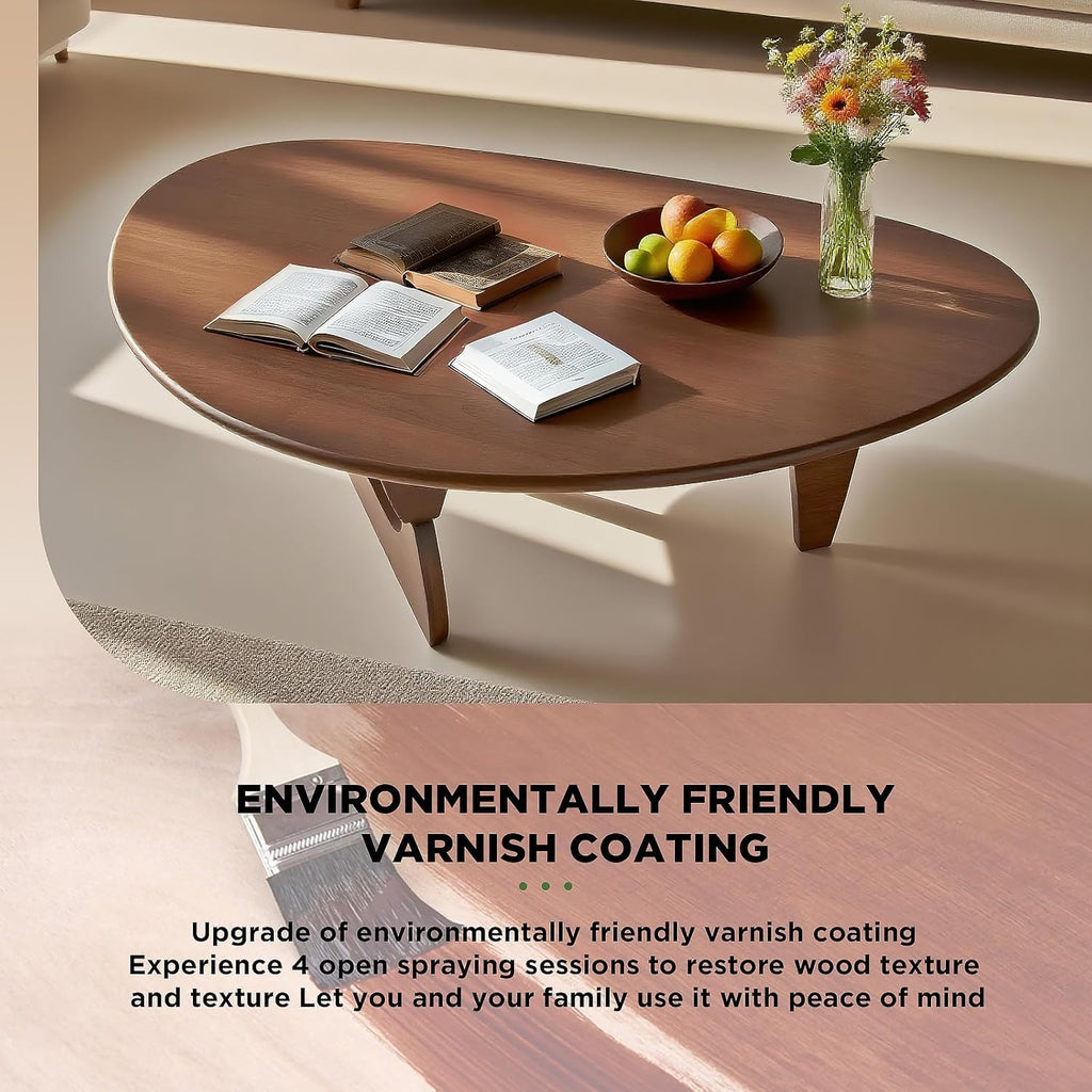 Solid Wood Oval Coffee Table 35"Lx24"Wx16"H K950569