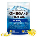 Omega 3 Fish Oil Supplement 240 Softgels Lemon Flavor E3747