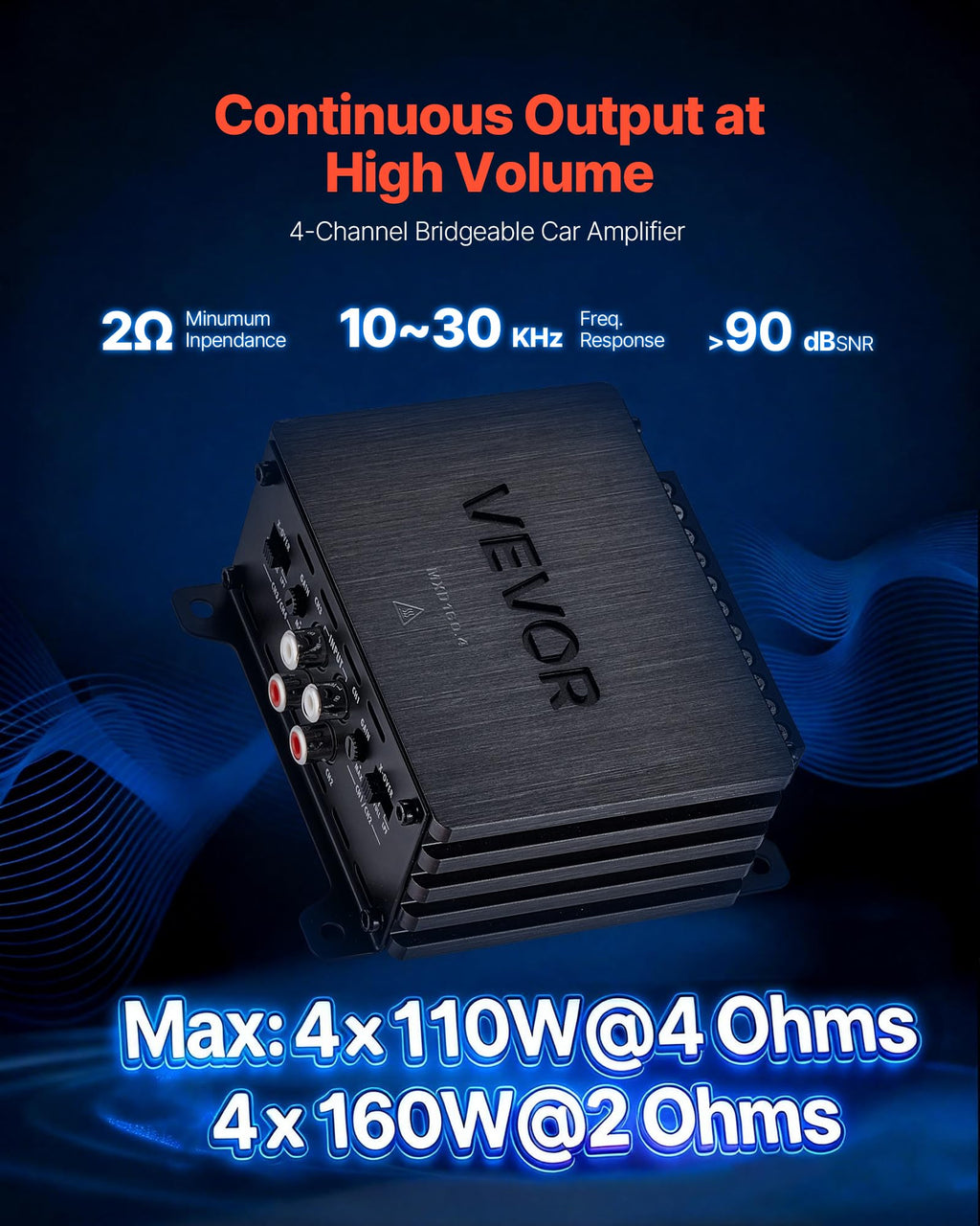 4 Channel Class D Car Audio Amplifier L404