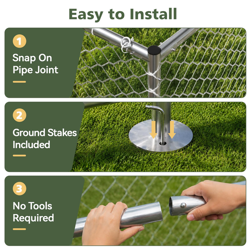 10×10FT Waterproof Metal Outdoor Dog Kennel N2212