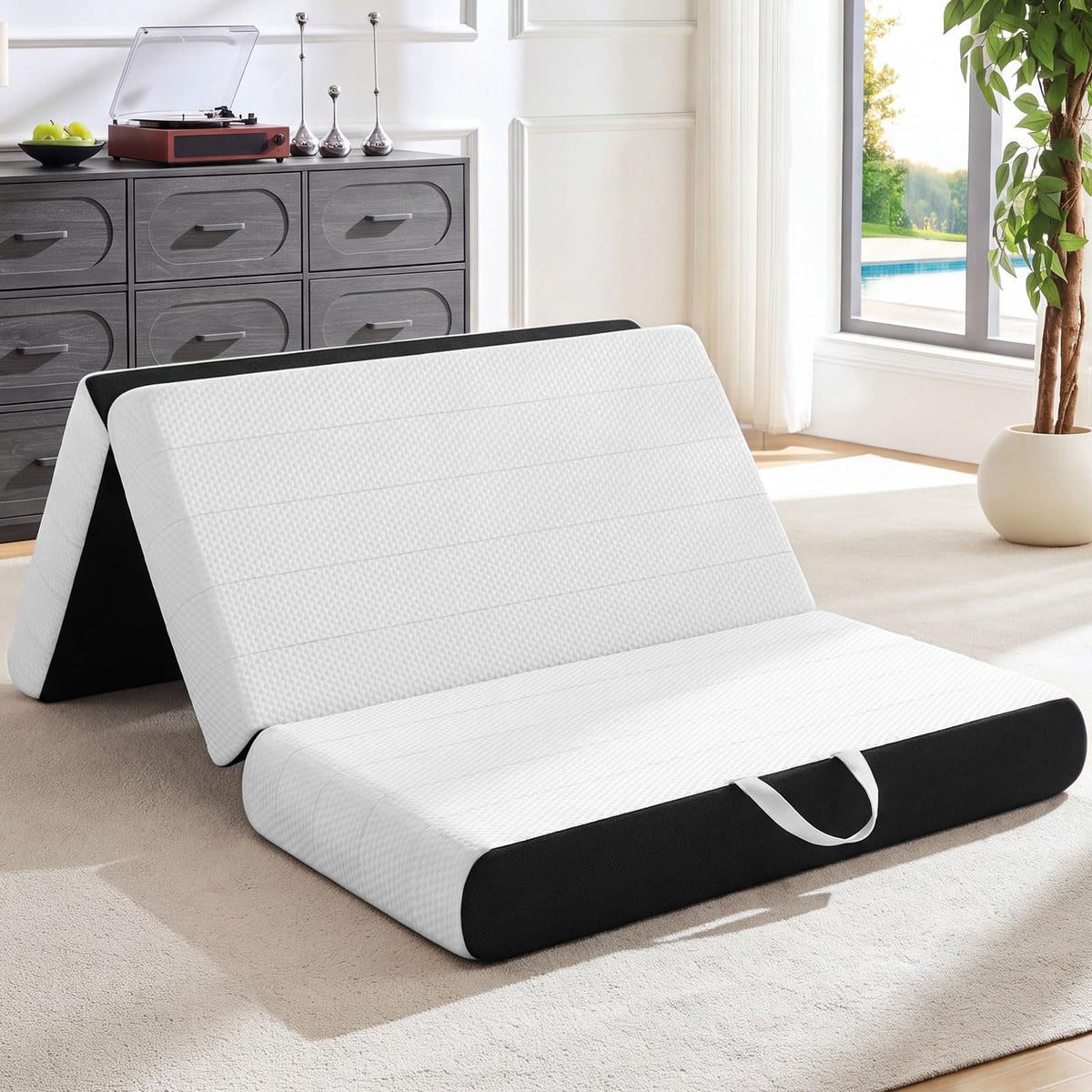 King Tri-Fold Memory Foam Mattress with Washable Cover E677923