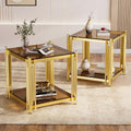 Gold Square Glass End Table, Set of 2 M9926