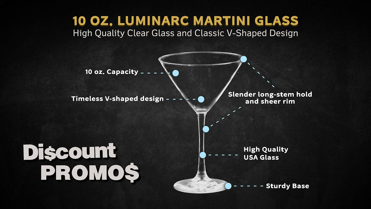 10 oz. Set of 10 Martini Glasses N489