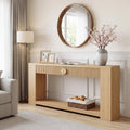 Oak Console Table with Storage Drawers T6205