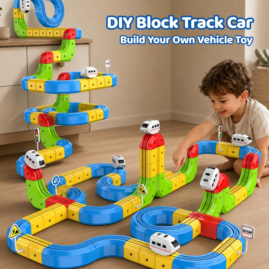 52PCS Electric Train Set 3D Flexible Race Track Toy B1893
