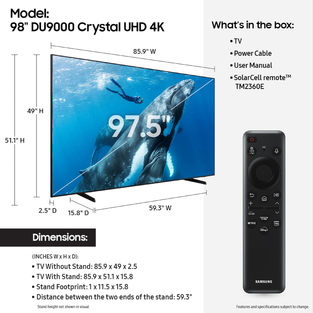 98-Inch 4K Crystal UHD Smart TV O9727