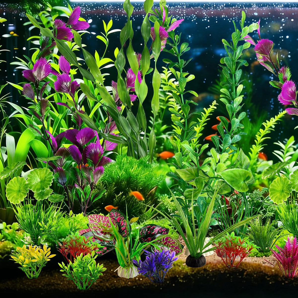 Artificial Aquarium Plants Green Plastic Fish Tank Decorations Y732067
