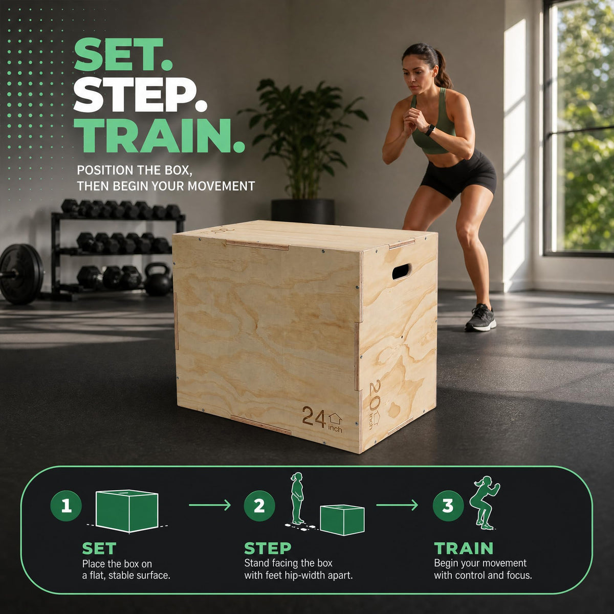 Non-Slip Wooden Plyo Box S934057