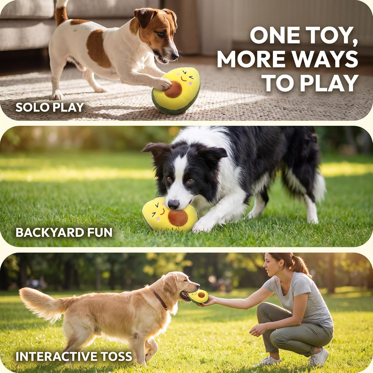 Yellow Soft Plush Avocado Dog Chew Toy O989