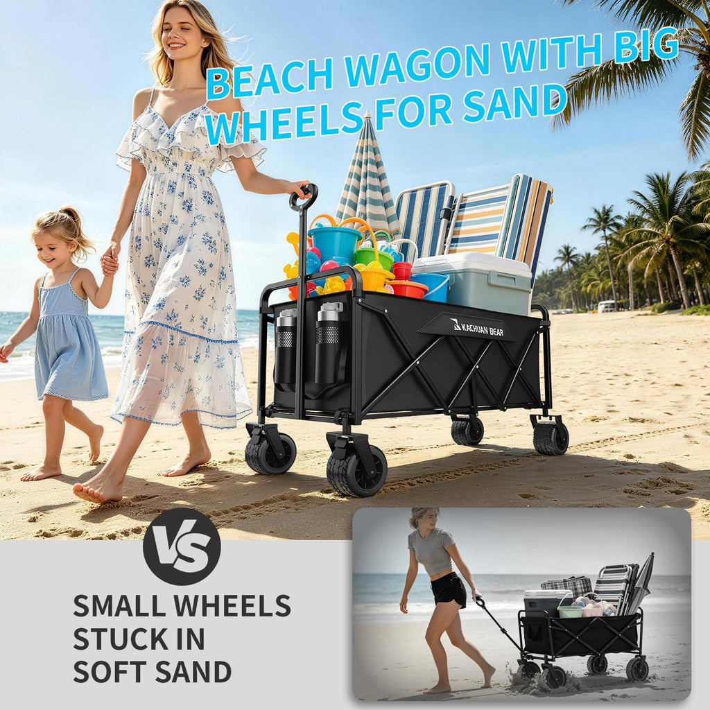 300L Foldable Collapsible Wagon Cart with All-Terrain Wheels Q133