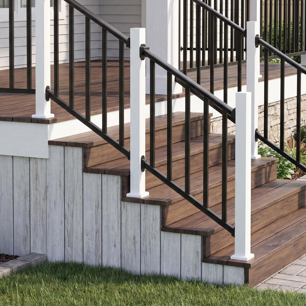 Black 3 Ft W Deck Railing Kit with Screws R37915
